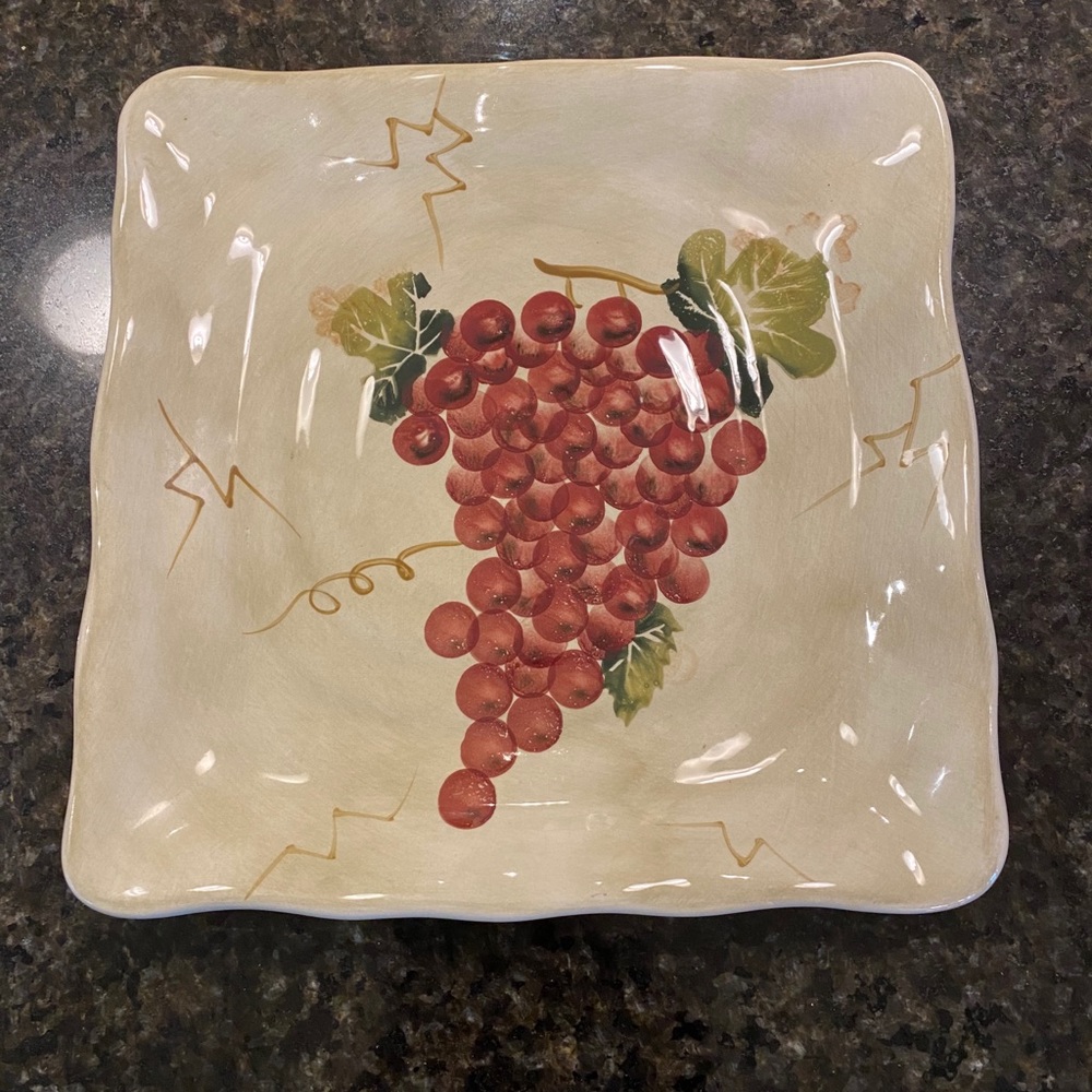 Cabernet Hand Painted Square Plate 😊